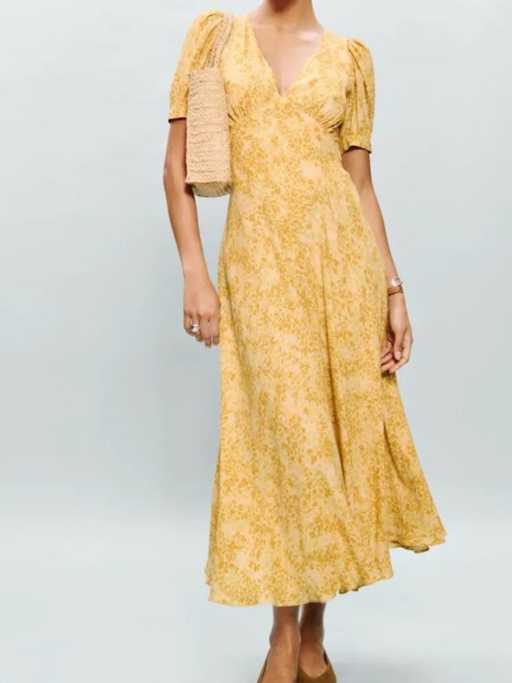 Reformation Naira Dress in Golden Meadow  EUC Sz 10